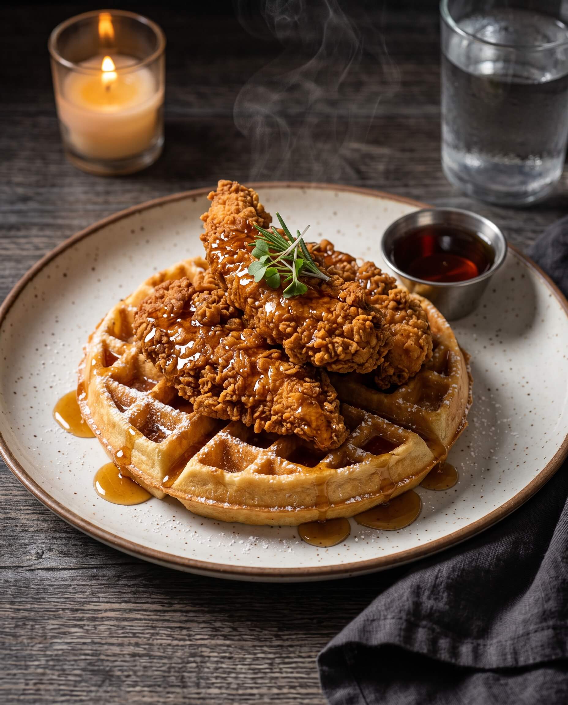 Bourbon Chicken & Waffles